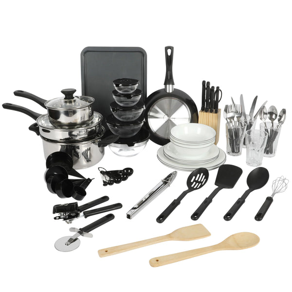 Gibson Home 71 Piece Stainless Steel Silver Cookware Combo Set